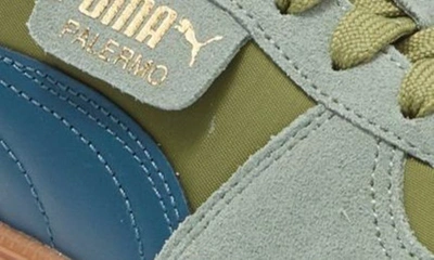 Puma Palermo Sneaker In Olive Green-eucalyptus-ocean