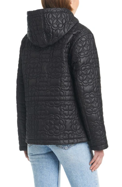 Shop Kate Spade Quilts Hooded Jacket In Black