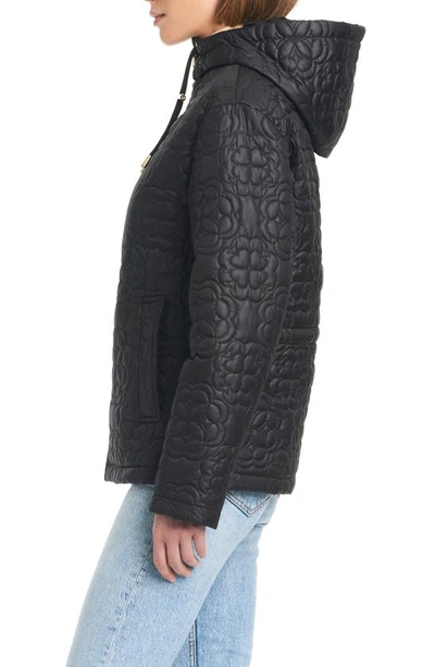 Shop Kate Spade Quilts Hooded Jacket In Black