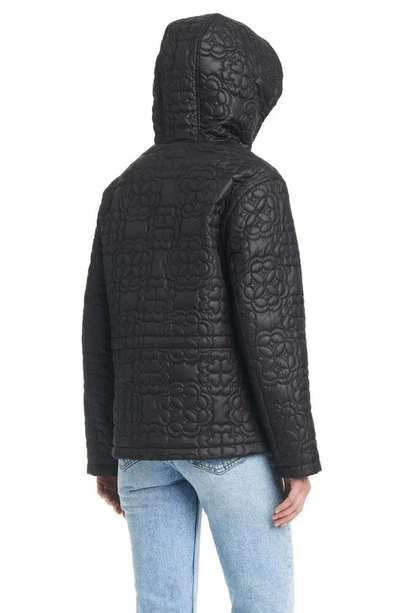 Shop Kate Spade Quilts Hooded Jacket In Black