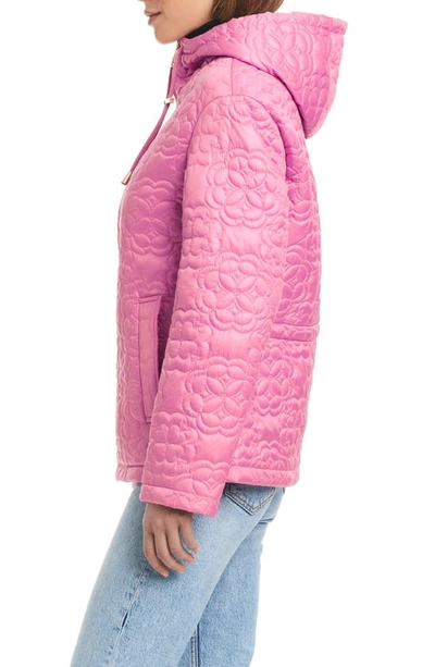 Shop Kate Spade Quilts Hooded Jacket In Echinacea Flower