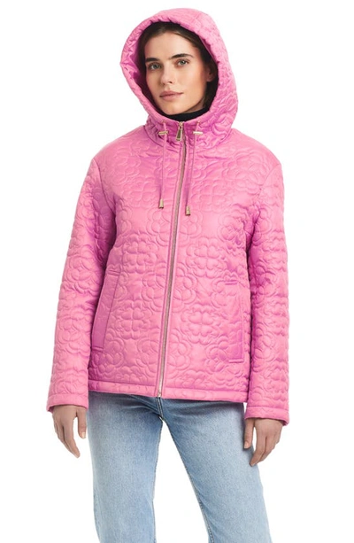 Shop Kate Spade Quilts Hooded Jacket In Echinacea Flower