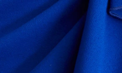 Shop Tadashi Shoji Crossneck Side Ruffle Gown In Mystic Blue