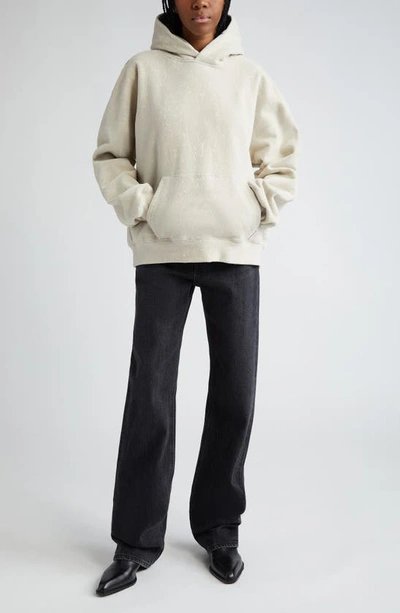 Alexander Wang Embossed Logo Relaxed Straight Jeans In Grey Aged