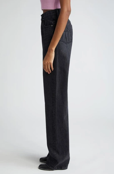 Shop Alexander Wang Ez Relaxed Straight Leg Jeans In Grey Aged