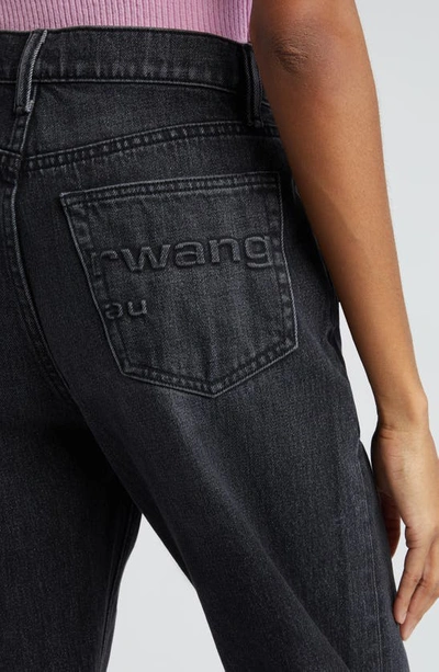 Shop Alexander Wang Ez Relaxed Straight Leg Jeans In Grey Aged