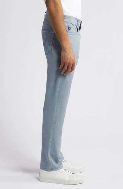 Shop Ag Everett Sueded Stretch Sateen Slim Straight Leg Pants In Sulfur Blue Ice