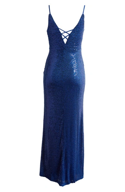 Shop Speechless Sequin Gown In Royal Blue