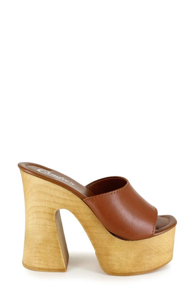 Shop Candies Mia Platform Slide Sandal In Tan