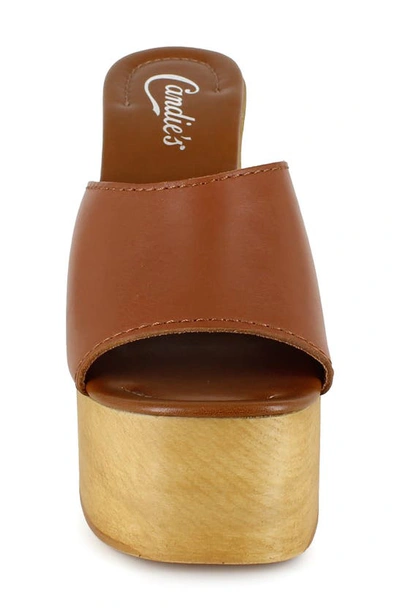 Shop Candies Candie's Mia Platform Slide Sandal In Tan