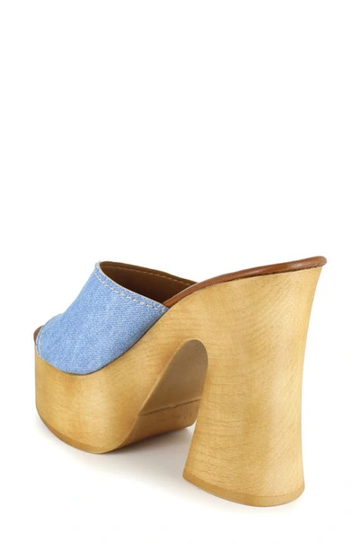Candies Mia Platform Slide Sandal In Blue