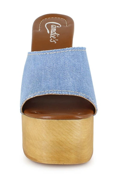 Shop Candies Candie's Mia Platform Slide Sandal In Blue