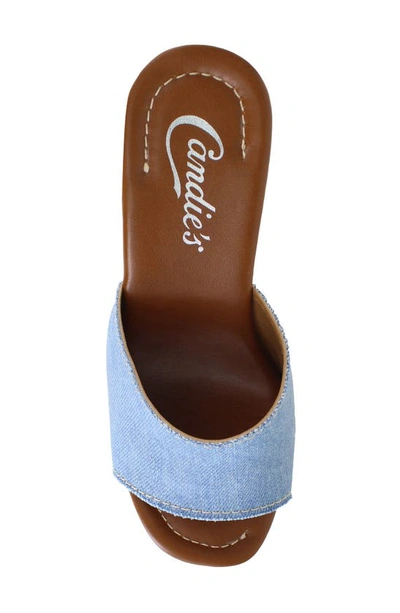 Shop Candies Mia Platform Slide Sandal In Blue