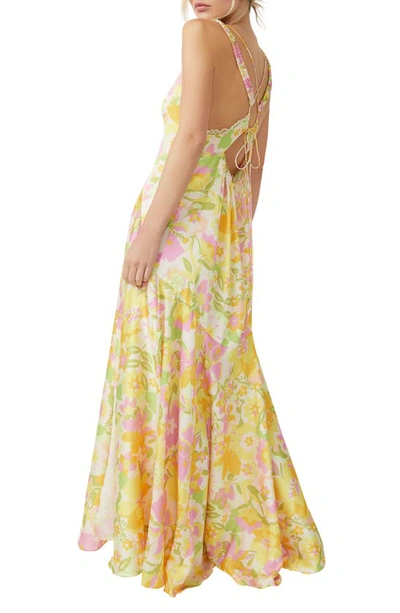 Shop Free People All A Bloom Floral Maxi Nightgown In Lily Combo