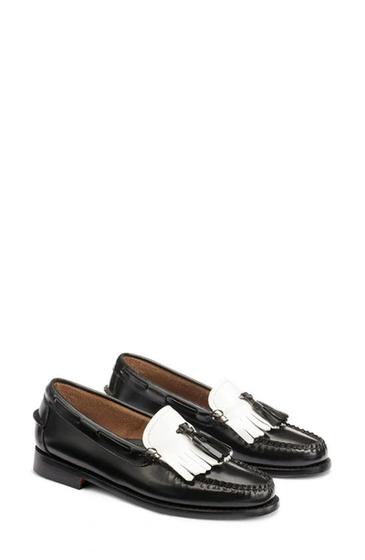 Shop G.h.bass Esther Kiltie Weejuns® Loafer In Black/ White