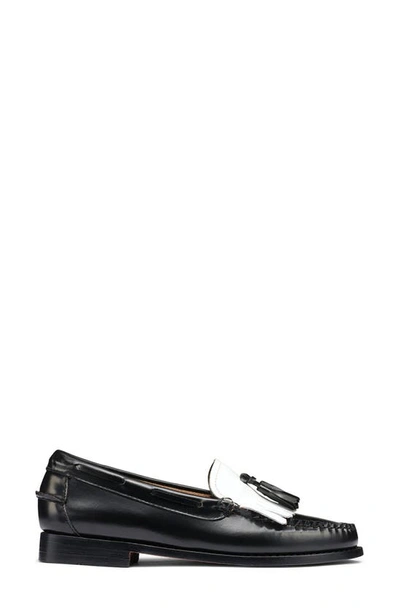 Shop G.h.bass Esther Kiltie Weejuns® Loafer In Black/ White