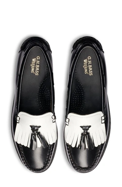 Shop G.h.bass Esther Kiltie Weejuns® Loafer In Black/ White