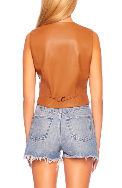 Shop Susana Monaco Faux Leather Vest In Caramel