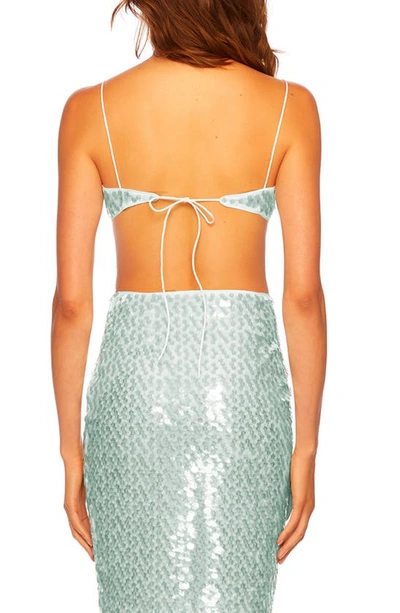 Shop Susana Monaco Dot Sequin Bikini Top In Celadon