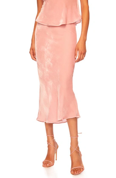 Susana Monaco Velvet Midi Slip Skirt In Ballet Slipper