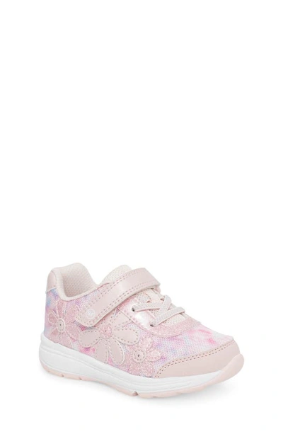 Shop Stride Rite Lighted Glimmer Sneaker In Blush