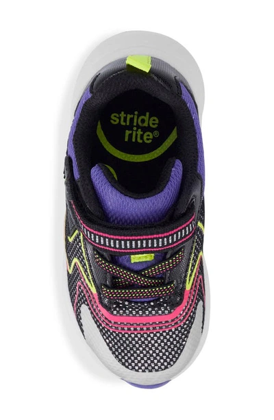Shop Stride Rite Kids' Lighted Cosmic 2.0 Sneaker In Black/ Neon
