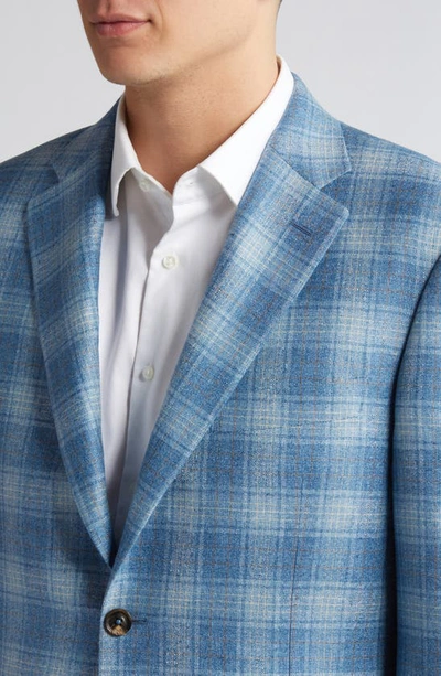 Shop Canali Siena Regular Fit Plaid Silk & Cashmere Sport Coat In Blue