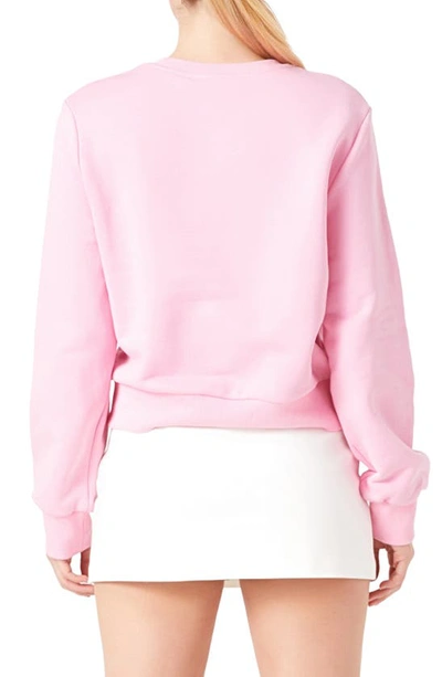 Shop Endless Rose Amore Pearly Beaded Sweatshirt In Pink