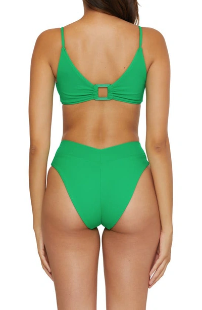 Shop Becca Modern Edge High Waist Bikini Bottoms In Verde