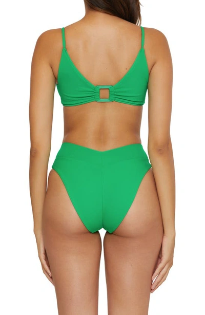 Becca Modern Edge High Waist Bikini Bottoms In Verde