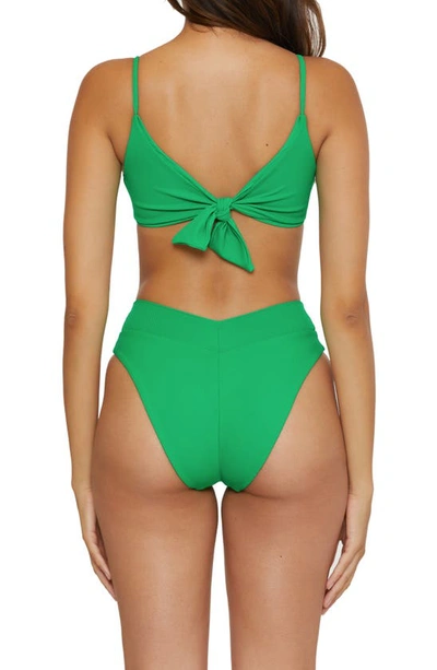 Becca Modern Edge High Waist Bikini Bottoms In Verde