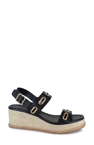 Splendid Dani Slingback Espadrille Platform Wedge Sandal In Black