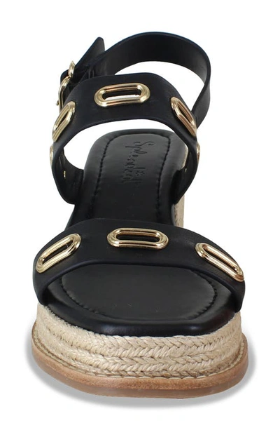 Splendid Dani Slingback Espadrille Platform Wedge Sandal In Black
