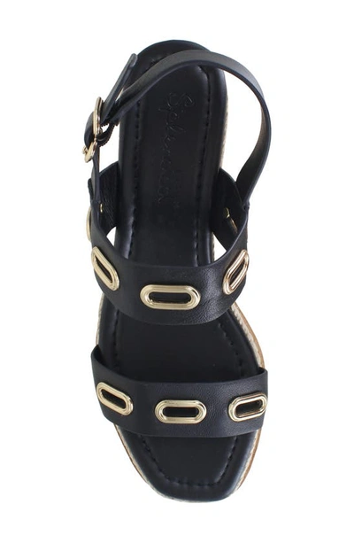Splendid Dani Slingback Espadrille Platform Wedge Sandal In Black