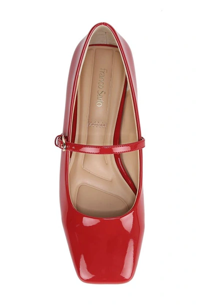 Franco Sarto Tinsley Square Toe Mary Jane Flat In Red