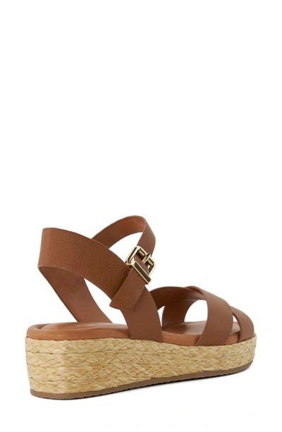 Dune London Linnie Platform Wedge Sandal In Dark Tan