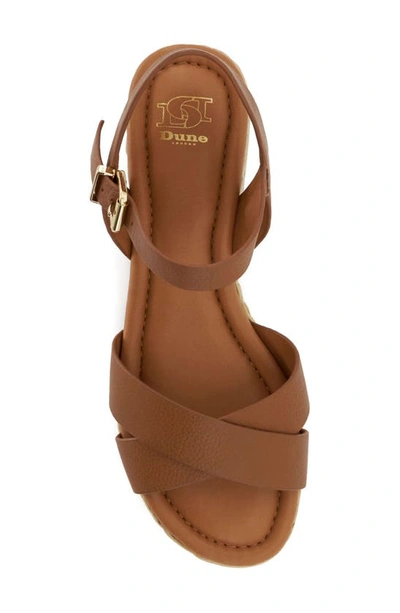 Dune London Linnie Platform Wedge Sandal In Dark Tan