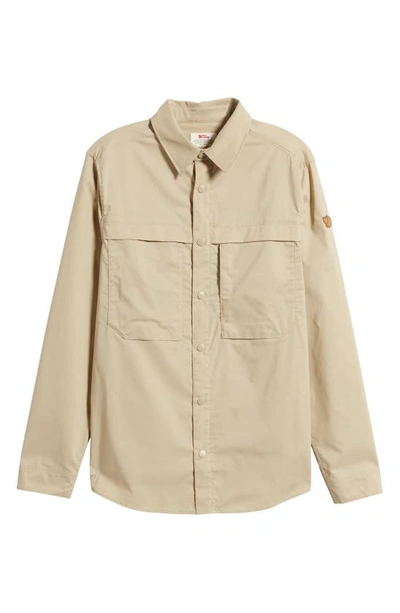 Shop Fjall Raven Abisko Trail Water Resistant Snap-up Shirt In Fossil