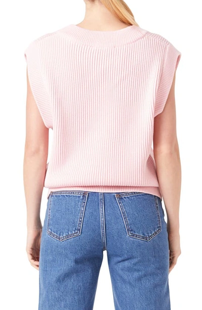 English Factory Throw On Sweater Vest In Pink