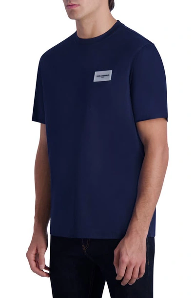 Shop Karl Lagerfeld Logo Patch T-shirt In Navy