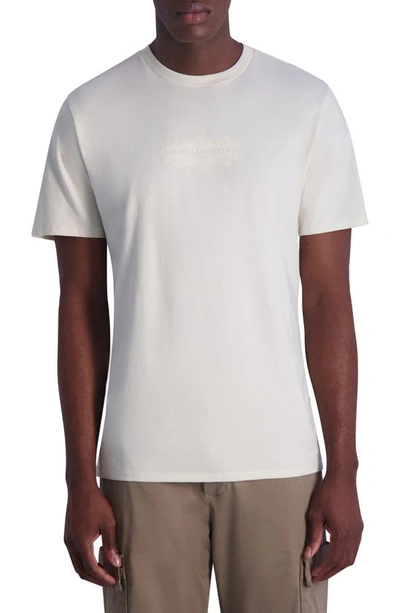 Shop Karl Lagerfeld Rub Royal Logo Patch T-shirt In Natural