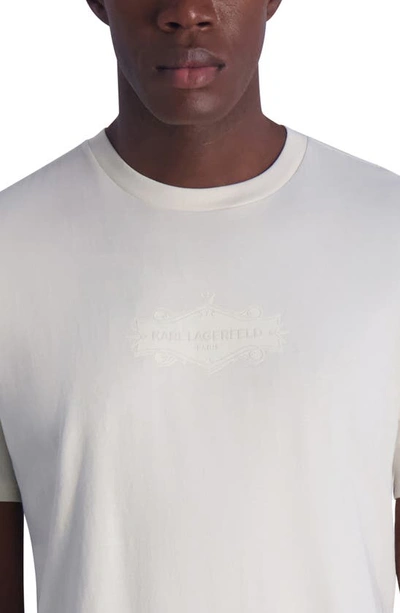 Shop Karl Lagerfeld Rub Royal Logo Patch T-shirt In Natural