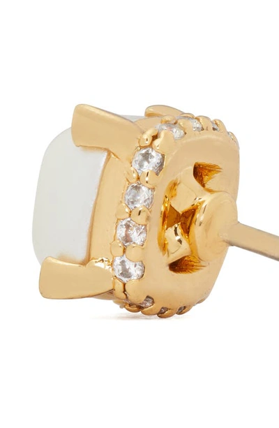 Shop Kate Spade Little Luxuries Stud Earrings In Cream/ Gold.