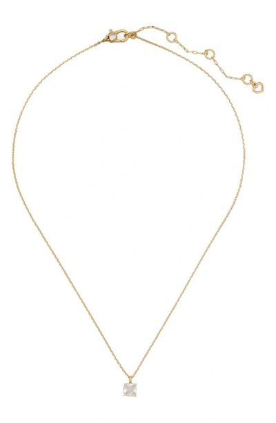 Shop Kate Spade Little Luxuries Pendant Necklace In Clear/ Gold.