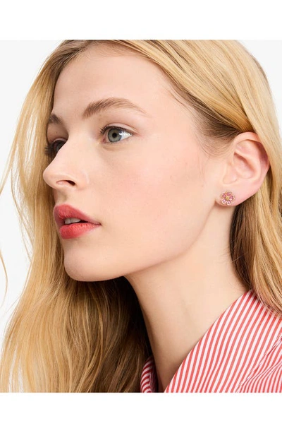 Shop Kate Spade Fleurette Cubic Zirconia Stud Earrings In Pink.