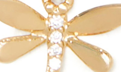 Shop Kate Spade Delicate Dragonfly Pendant Necklace In Clear/ Gold
