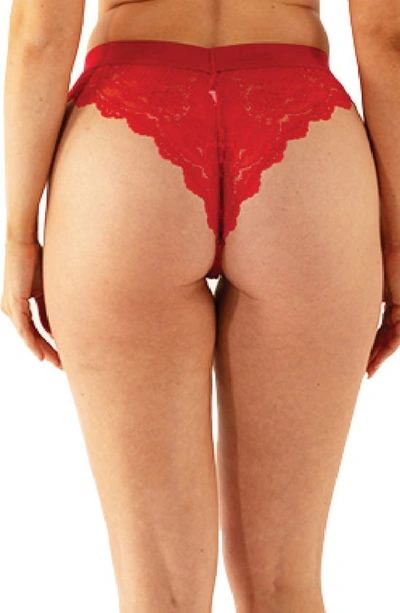 Shop Lemonade Dolls The Picot Lace 2-pack V-brazilian Briefs In Red