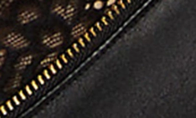 Hunkemoller Hunkemöller Talia V2 High Leg Faux Leather & Lace G-string In Caviar