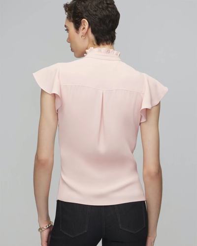 Shop White House Black Market Short Sleeve Flutter Sleeve Shell Top In Light Pink