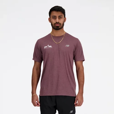 Shop New Balance Men's Run For Life Athletics T-shirt In Brown